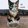 Ручная работа. Геометрическая фигурка кота из цветного акрила для декора современного дома и офиса