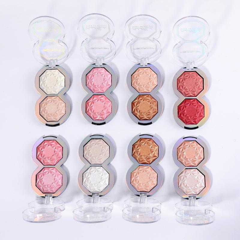 Sweet Eyes Palette Dual Color Eyeshadow Palette Pearlescent Non-smudge Embossed Multi-color Eyeshadow Beginner Makeup Supplies
