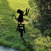 Metal Ant Garden Stake Decorative Mouse with Scissors Sign Black Ant Silhouette Sign with Stake for Patio Yard Lawn Art Decoration