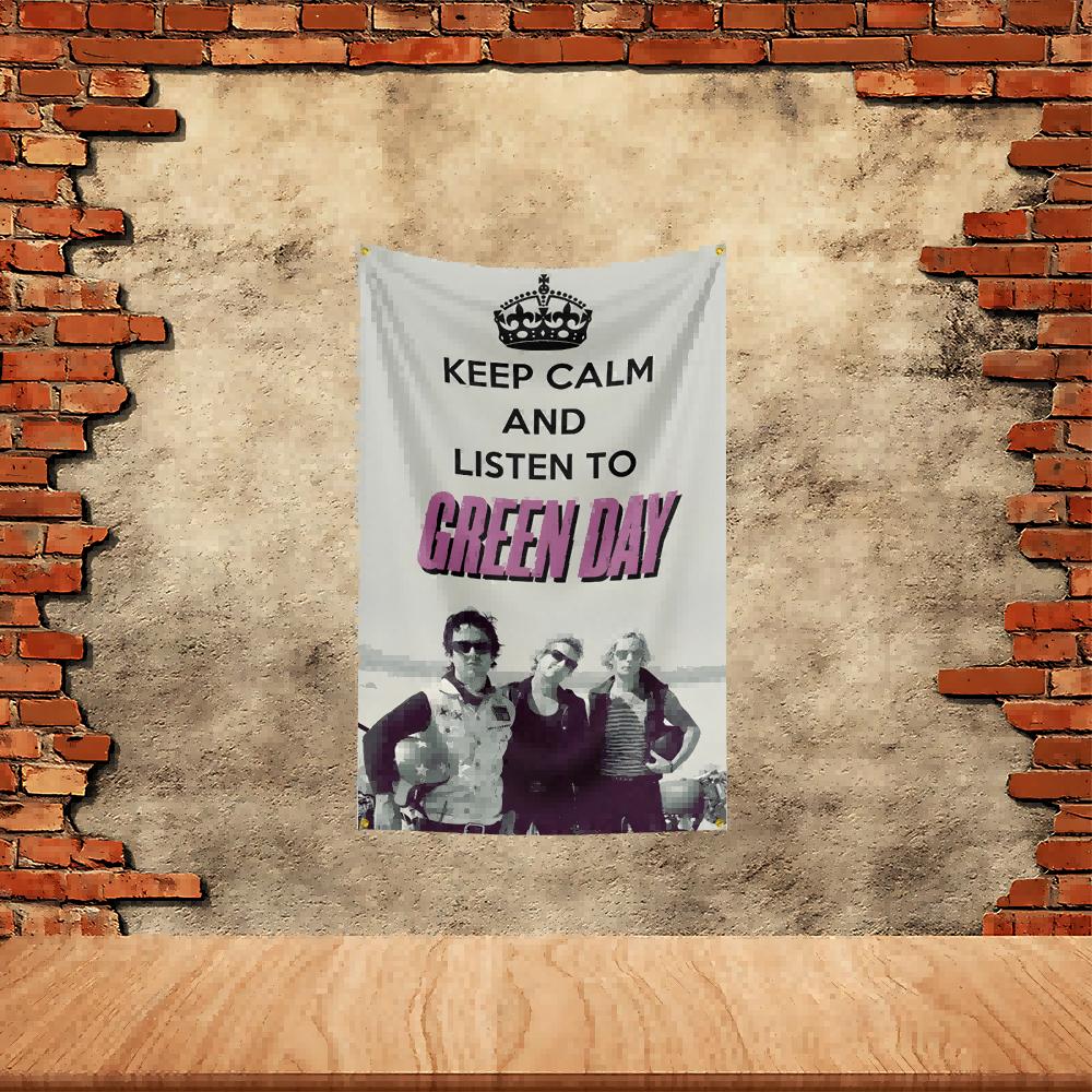 Green Day Band Party Flag Polyester Printed Flag Banner Tapestry for Garden Garage Decoration Concert Flag