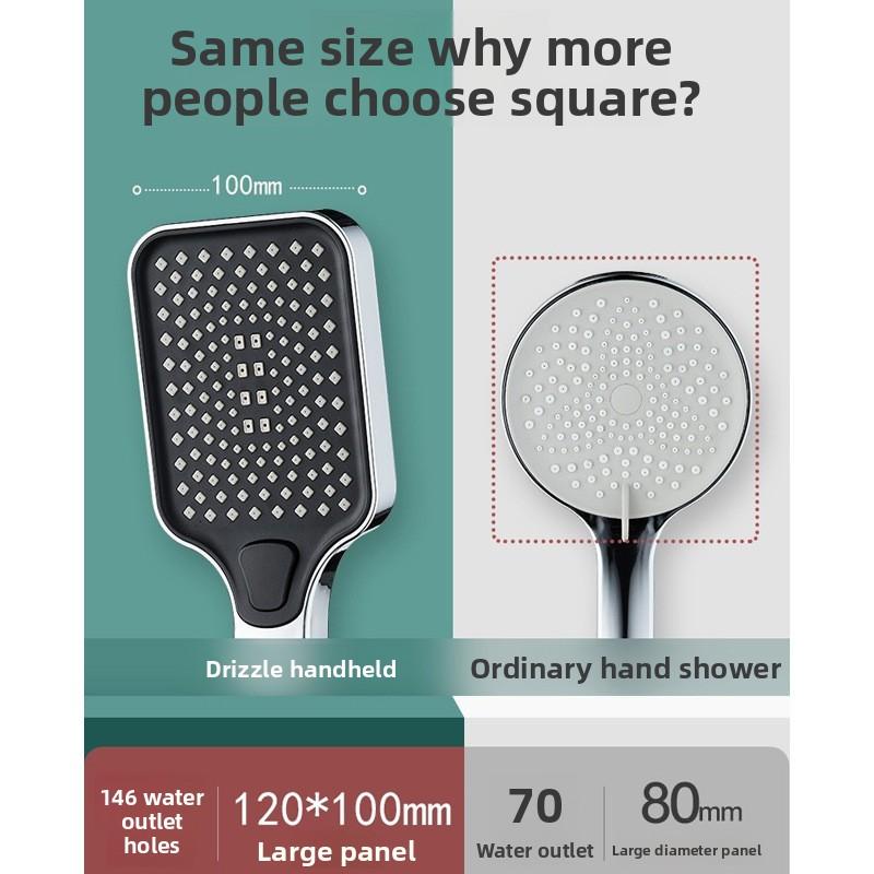 Душевая лейка высокого давления ABS Квадратная Дождевой спрей Ручная лейка для душа для ванной