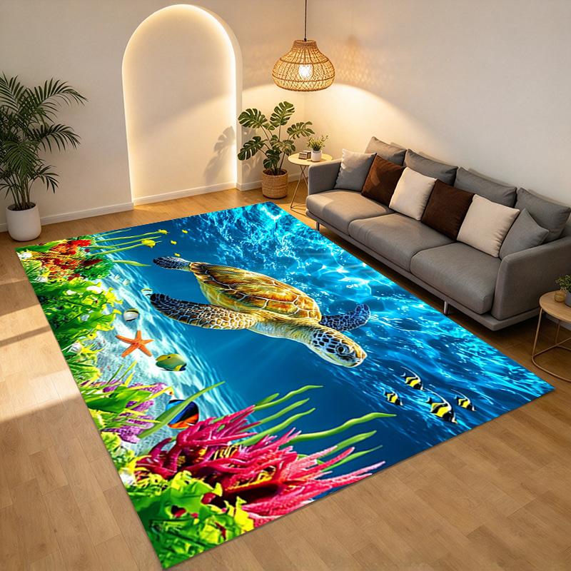 Ocean Life Living Room Nonslip Area Rug Soft Carpet For Bedroom Game Playroom Sofa Office Home Decor Doormat Christmas Gift C926388