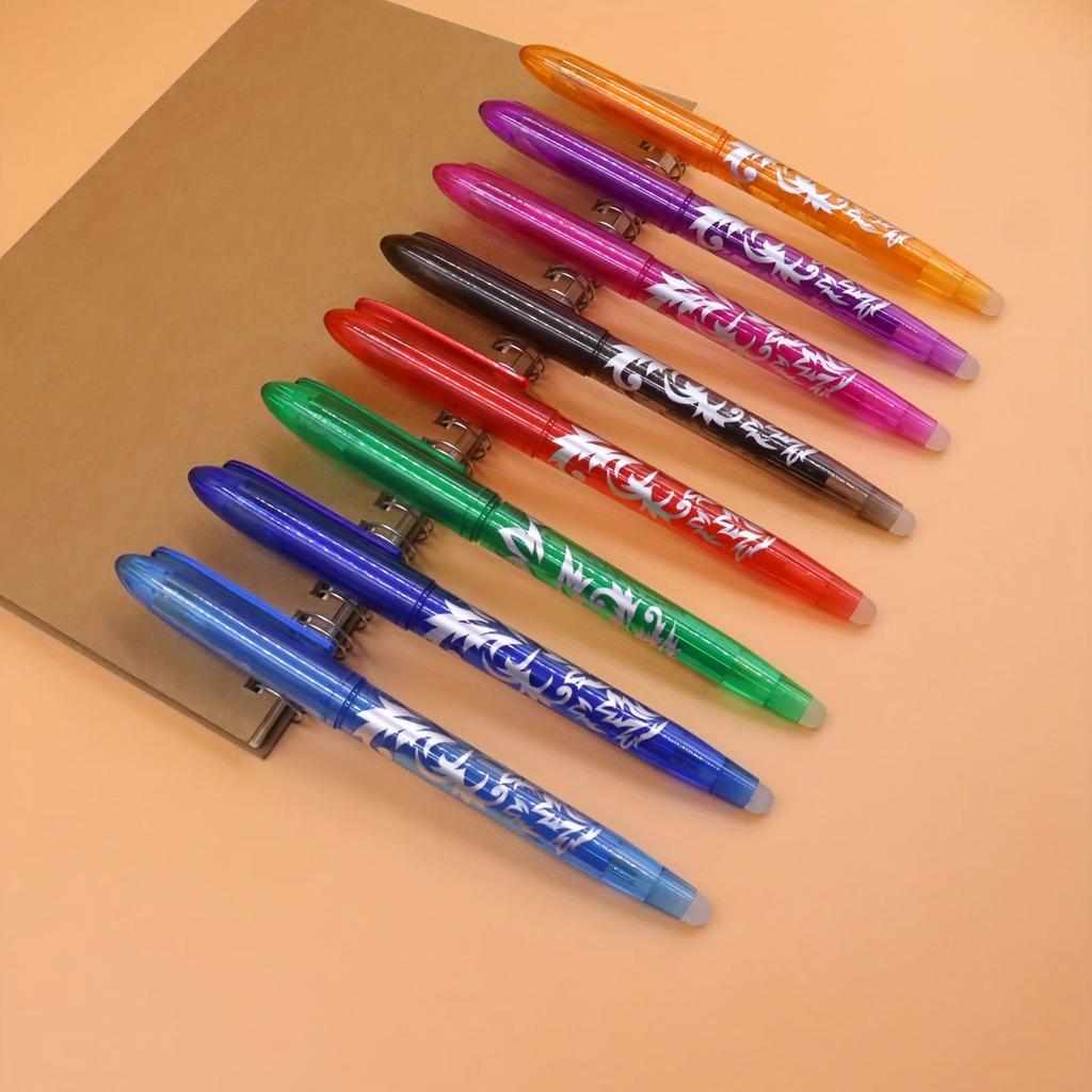 8/4pcs Multi-Color Erasable Gel Pen 0.5mm Tip Painting Writing Drawing School Black Blue Red Pink Orange Green Purple Light Blue