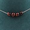 Stones and Minerals. Necklace 4 Red Tiger Eye Beads 8 Mm. Stainless Steel Chain Necklace Women Men. Custom Size