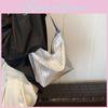 Color Simple Solid Woven Texture Women Large Capacity Tote Bag For Daily