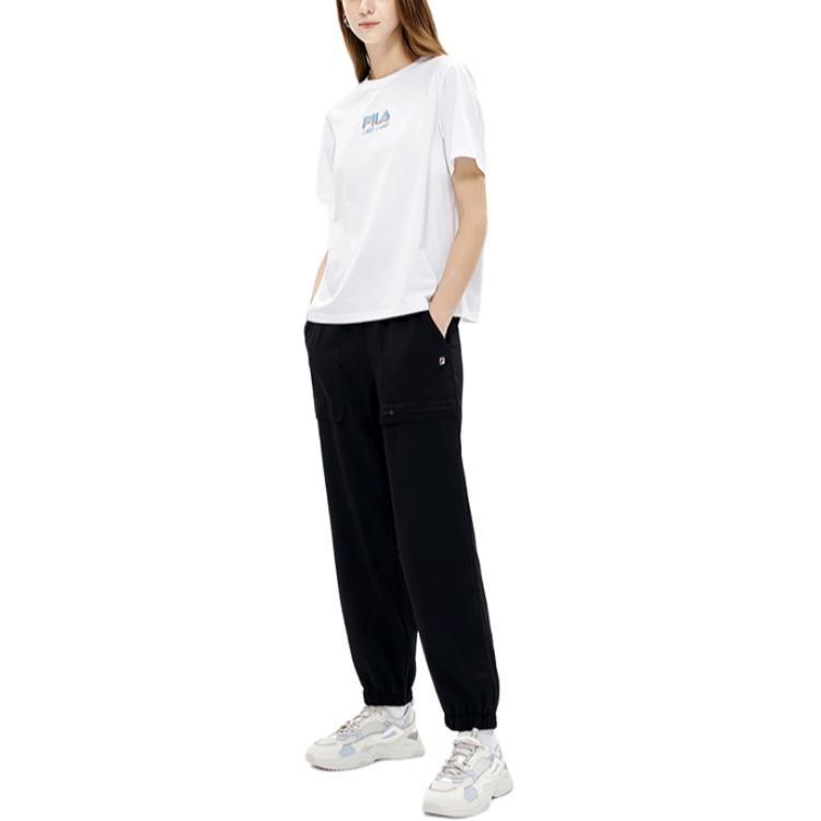 FILA Casual Pants Women's Jet Black Thin Cuffed Pants F11W238802FBK
