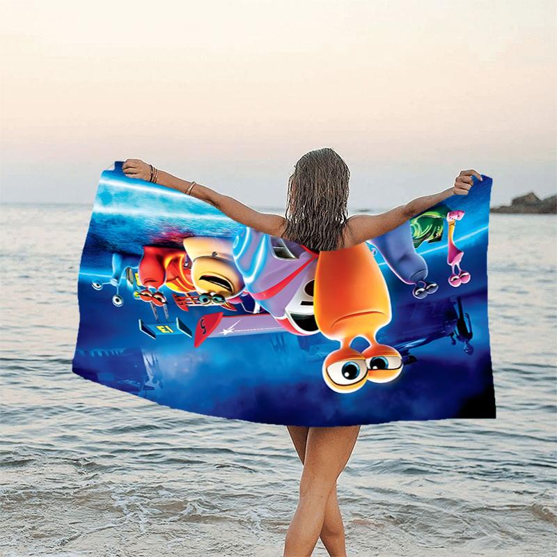 1pc TURBO3 Beach Towel, Beach and Seaside Swimming Pool Equipment, Fashion Pattern, Rectangular, Travel Essentials