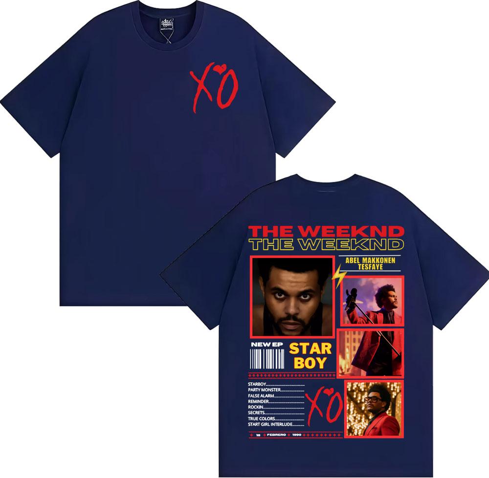 Графическая футболка с принтом рэпера The Weeknd, тур в поддержку альбома Xo 2025, мужская мода, хип-хоп, панк, уличные футболки, повседневная хлопковая футболка оверсайз