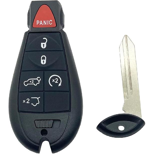 Replacement Key Fob Cover Case fit for Dodge Ram 1500 2500 3500 Journey Challenger Grand Caravan Key Fob Shell for Jeep Grand Cherokee Keyless Entry