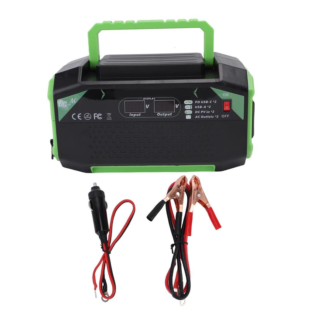 500W Car Inverter 12V To 110V Car Plug Adapter Outlet Converter with Display Screen 2 USB 2 Type C Ports 2 Fast