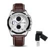 MEGIR Quartz Men Watches Fashion Leather Sport Chronograph Watch Clock Leather Strap Wristwatch Calendar Reloj Hombre