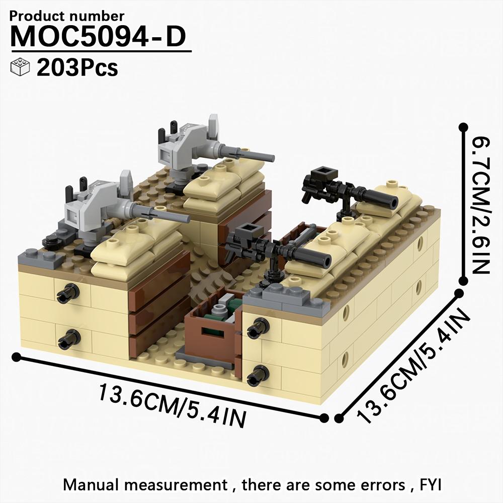 WW2 Series Military Battlefield Ruins War Related Building Blocks Blockhouse Model Toy Medieval Gift For Children Adults DIY MOC