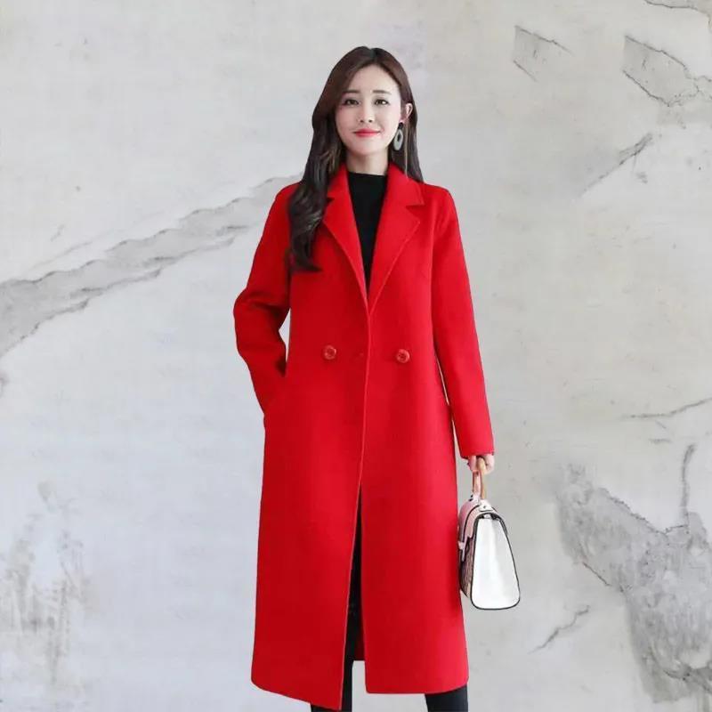 Woolen Coat Women's Medium and Long Models, New Slim-fitting To Cover the Stomach, Old Mother's Casual Temperament, Woolen Coat
