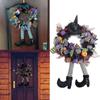 Хэллоуин Венок Подвесное украшение на дверь Шляпа ведьмы Нога Тыква Дверной венок Вечеринка на Хэллоуин Домашние принадлежности для вечеринки