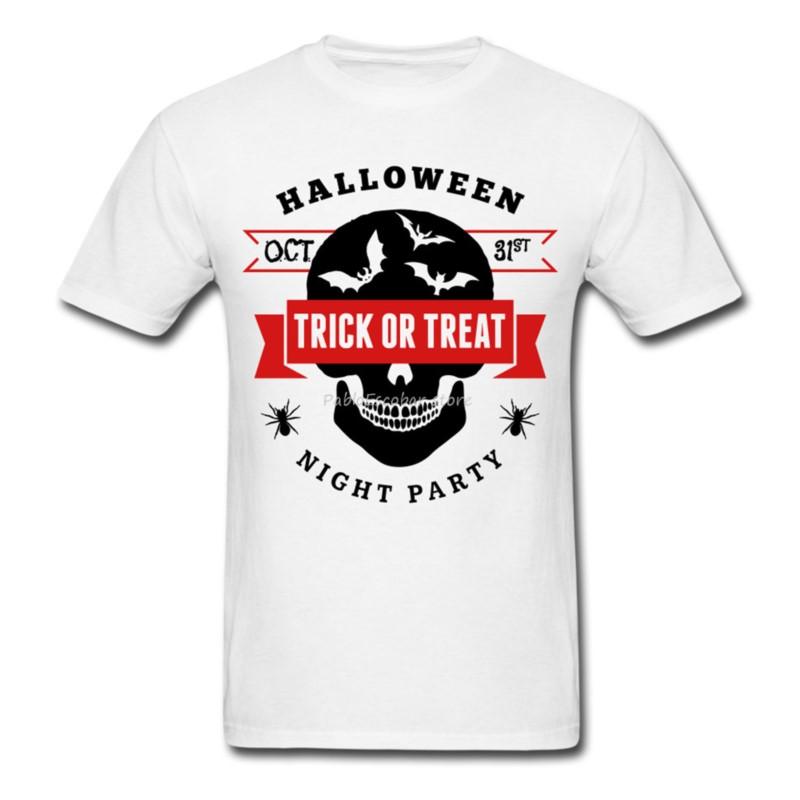 Unisex Cotton Tshirt Male Teeshirt Halloween Party Trick Or Treat Unisexs Tshirt Homme Plus Size Tee Shirt