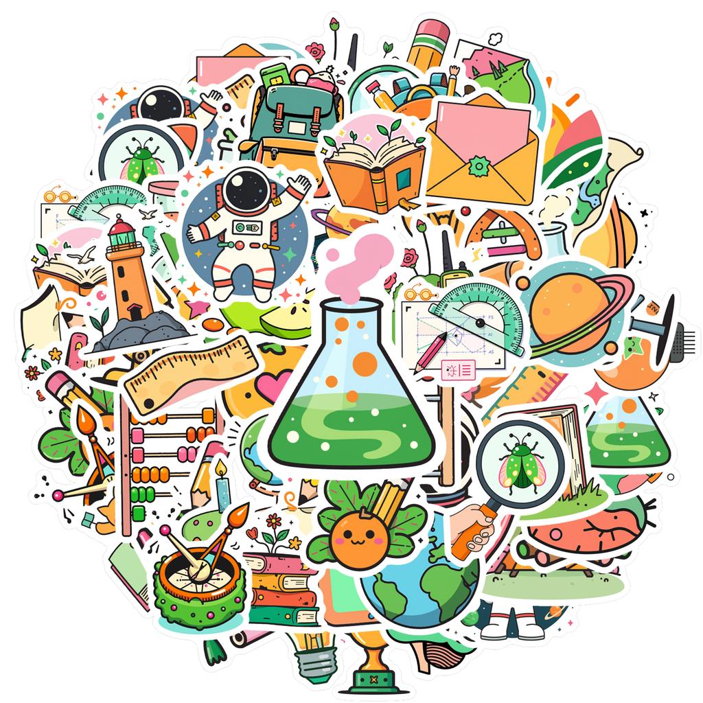 Cartoon Exploration Stickers Educational Education DIY Stickers Stickers For Guitar DIY Bicycle Skateboard Laptop