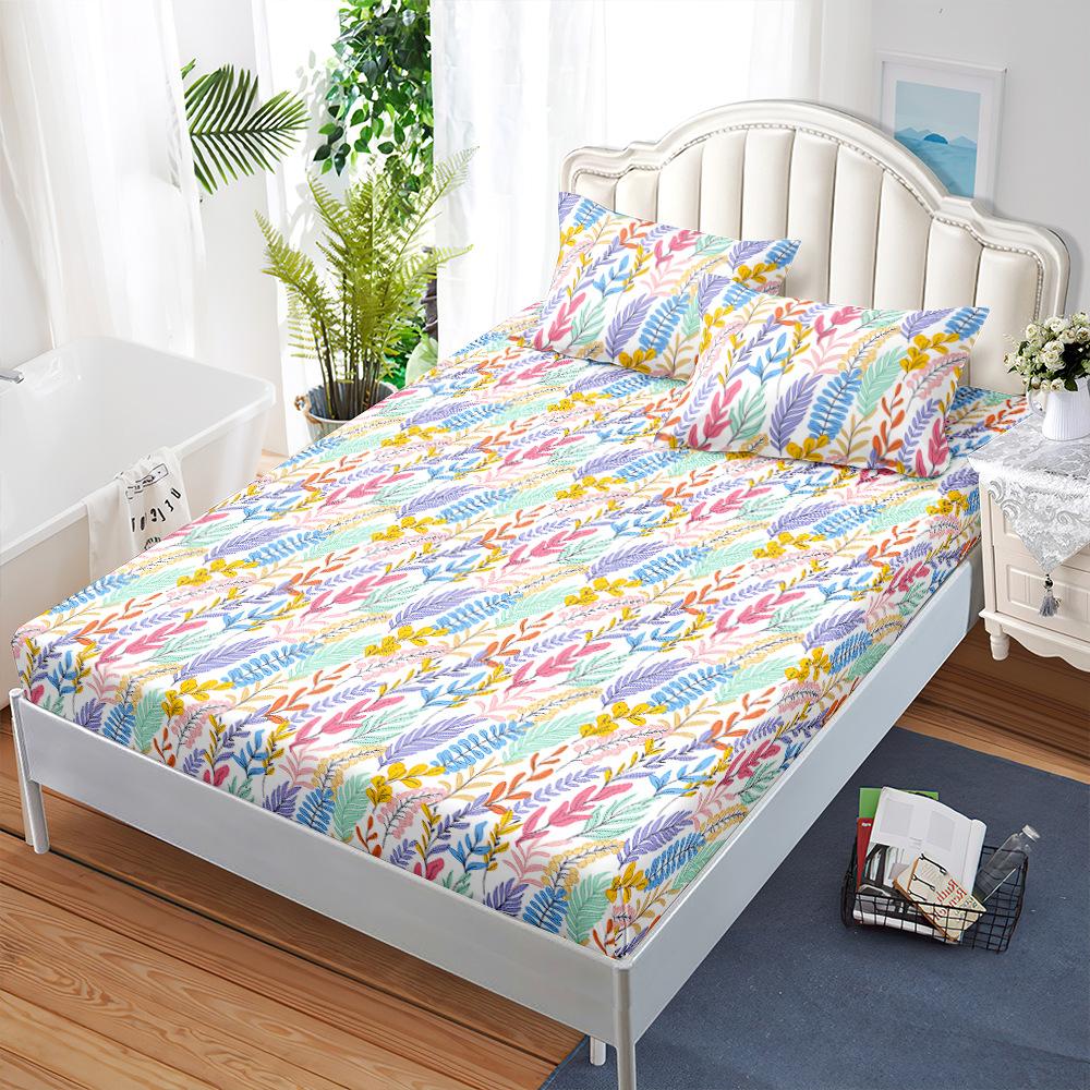 Three-Piece Mattress, Mattress Cover, Flower Dust Mattress Protective Cover, Fully Enclosed Bed Cover