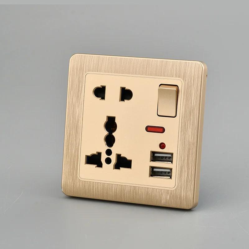 Depoguye UK Plug Usb Wall Socket, 5V 2.1A Double USB Socket Universal Three Hole Power outlet,With LED Indicator AC110V-250V