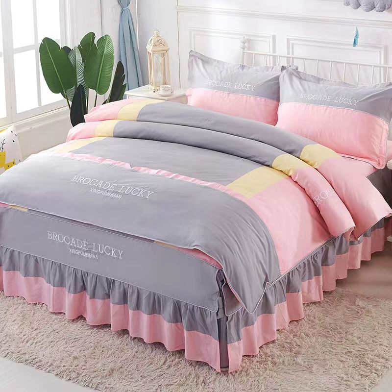 Простыня King Size/Queen Size/Twin Size, пододеяльник, наволочка, комплект из четырех предметов, утолщение, простое постельное белье для спальни, высокое качество