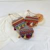 2025 новая сумка женская модная сумка-мессенджер в форме сердца с бахромой в этническом стиле на цепочке маленькая сумка-саквояж плетеная сумка