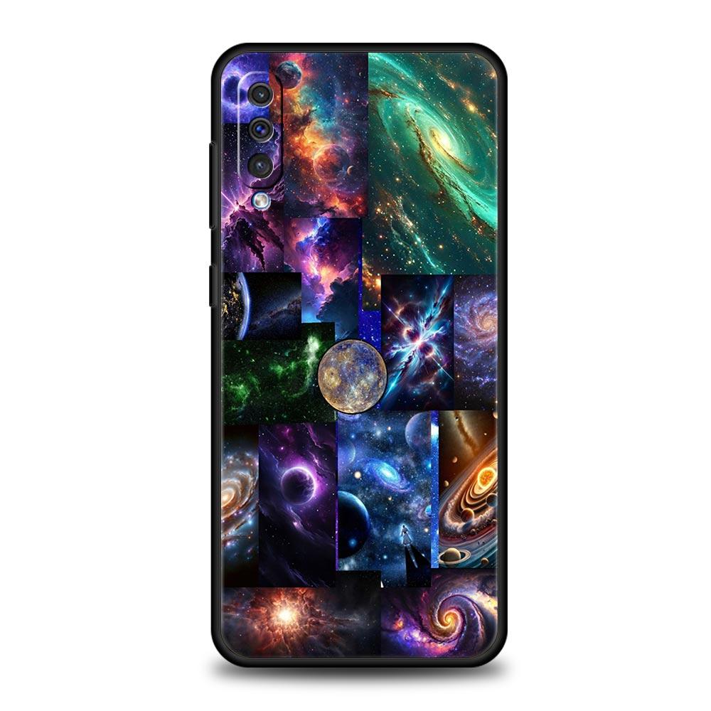 Universe Starry Sky Moon Phone Case for Samsung Galaxy A56 A36 A26 A16 A34 A24 A42 A22 A20 A12 A40 A30 A10 Soft TPU Cover Shell