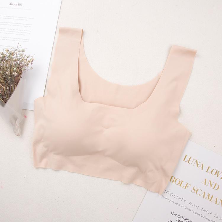 Японский бесшовный бюстгальтер для сна Anxin - без стали, цельный, большого размера, утягивающее спину спортивное нижнее белье для женщин