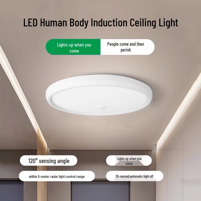 Ультратонкий водонепроницаемый светодиодный потолочный светильник для ванной комнаты, балкона, спальни и коридора.