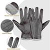 Winter Genuine Sheepskin Leather Gloves For Men. Warm Touchscreen Texting