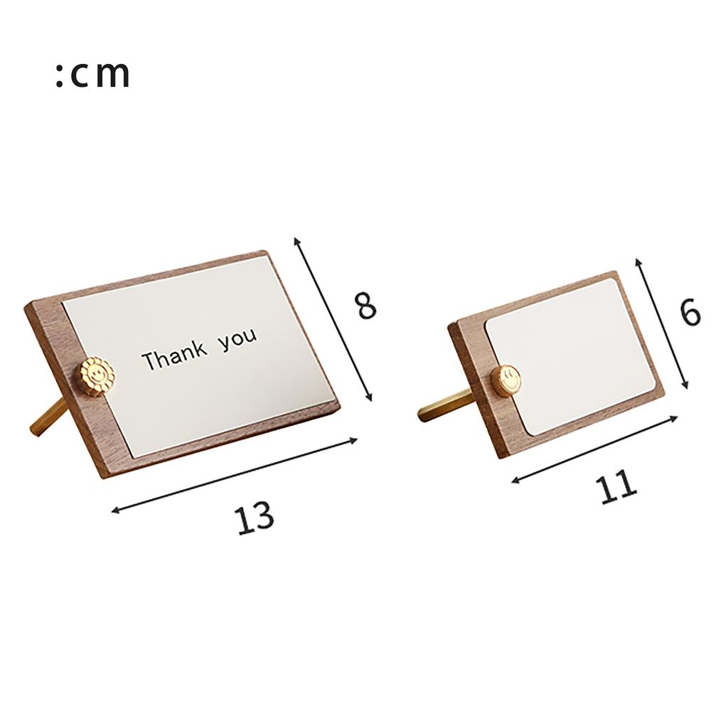 1Pcs Metal Memo Clip with Wooden Base DIY Memo Picture Clip Note Card Desk Paper Clip Holder for Wedding Party Decor