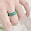 Новое кольцо в китайском стиле с бамбуковым дизайном и белым зеленым халцедоном - элегантные высококачественные нишевые женские украшения