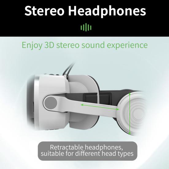 VR Glasses Adjustable 100-Degree Viewing Angle Stereo Sound Ultra-Clear Lens One-click Answer Watch Video Virtual Reality Goggles 3D Glasses