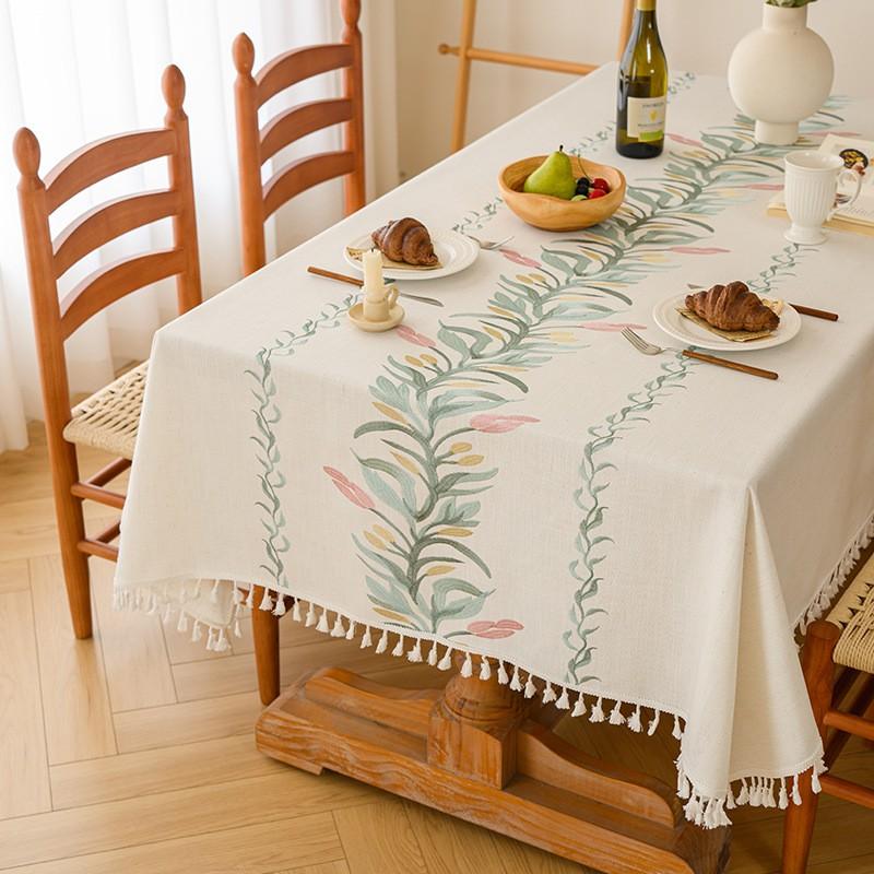 Waterproof Floral Tablecloth Dining Table Coffee Small Fresh Country Style Cotton Blend Rectangular