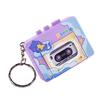 Retro Cassette Recorder Toy 10 Songs Play/Pause Function Tape Compartment Keychain Bag Decoration Fun Kids Voice Changer Pendant