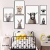 Nordic Animal Art Decoration Painting Elephant Rabbit Pig Oil Painting Poster Kindergarten Children's Room Wall Decoration