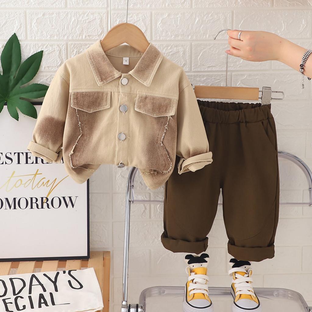 Детский повседневный комплект с длинным рукавом, удобные наряды для повседневной носки