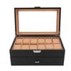 24 слота дисплей коробка для часов углеродного волокна корпус для часов с ящиком дизайн водонепроницаемый искусственная кожа
