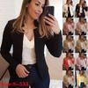 Solid Color Women Blazer Plus Size All-match Jacket Suit Polyester Office Suits Jackets Outerwear For Business