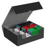 Deck Holds Over 1800 3 PU 8 Compartments Case, Cards, Columns, Built-in Magnets, Leather, (Black + Gray)