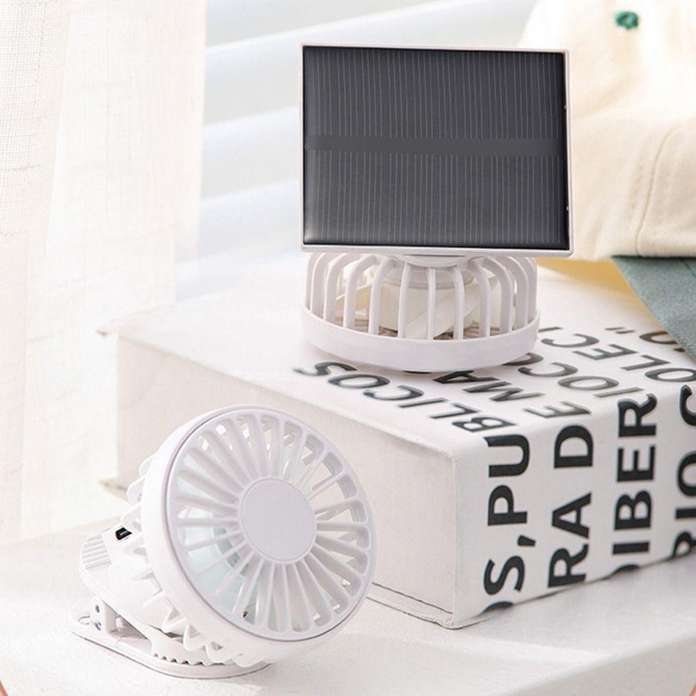 Adjustable Clip on Mini Fan Low Noise Mini Solar Powered Fan Convenient Portable Solar Fan  Camping