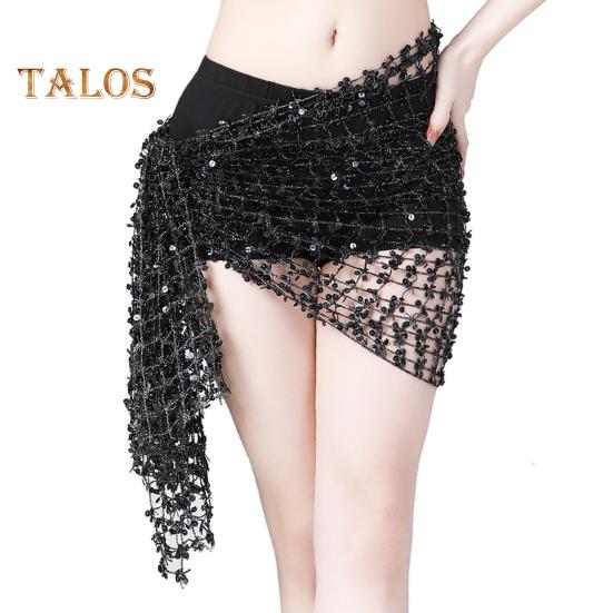 Шарф для танца живота, юбка-халат с пайетками, мини-юбка с вырезом, пояс для восточного индийского танца, карнавальный костюм, аксессуар для выступлений