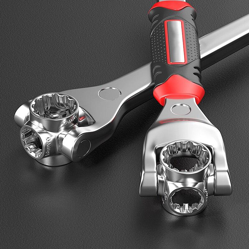 52 In 1 Tools Socket Works Universal Ratchet Spline Bolts Sleeve Rotation Hand Tools 360 Degree Multipurpose Tiger Wrench