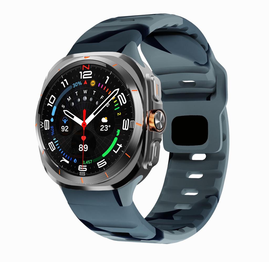 Совместимый силиконовый спортивный ремешок с обратной пряжкой для Samsung Galaxy Watch7 Ultra 47 мм
