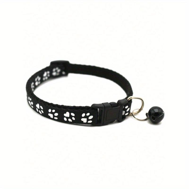 Красочные и милые ошейники-колокольчики для кошек, регулируемые безопасные кошачьи ошейники с колокольчиками, мультяшные и забавные ошейники со следами лап, товары для кошек