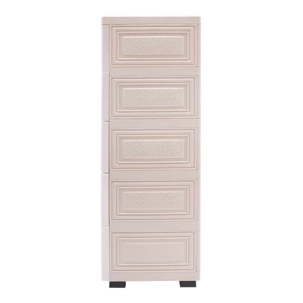 6-Drawer Plastic Storage Cabinet White Modern Dresser Organizer for Closet Bedroom Office 30kg Capacity Rectangular Drawers Unit