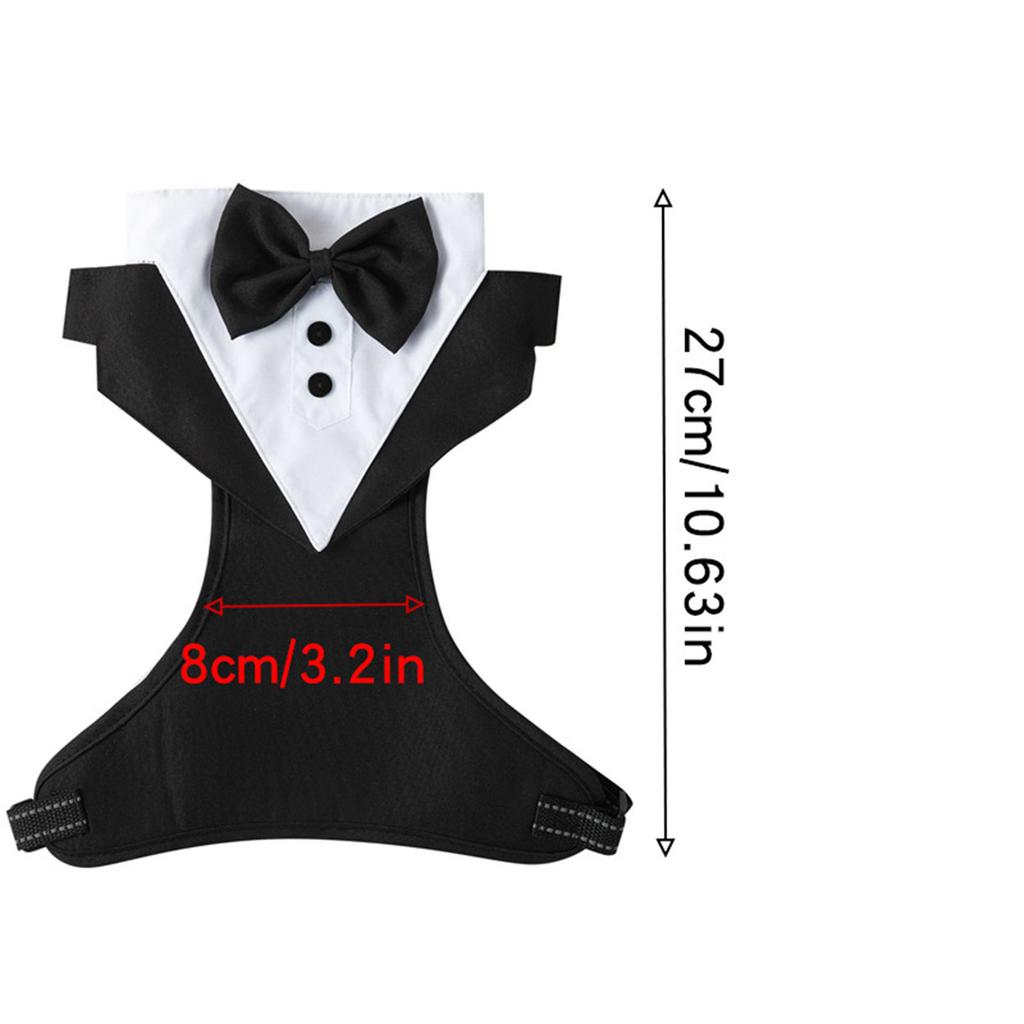 Регулируемая шлейка для собаки с галстуком-бабочкой, дизайн смокинга, светоотражающие ремни для маленьких, средних и больших собак