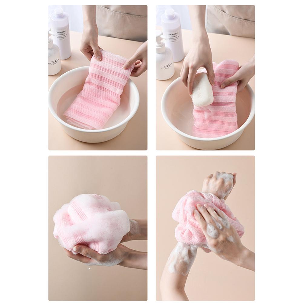 Нейлоновая мягкая мочалка для ванны, щетка для спины, полотенца для отшелушивания, скраб для душа, бытовые принадлежности для ванной комнаты