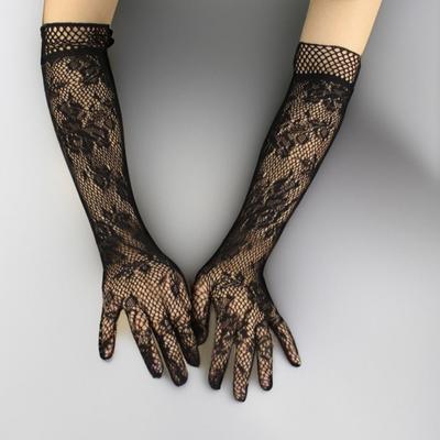 Защита от солнца Кружевные перчатки с цветочным узором Тонкие сетчатые ажурные перчатки Модные летние митенки для верховой езды