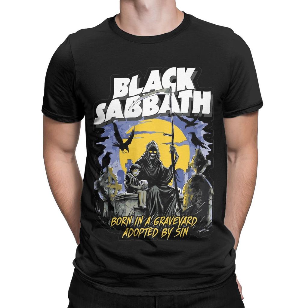 Мужская футболка черная Cool Sabbaths новинка футболки из чистого хлопка футболки с коротким рукавом с круглым вырезом одежда 4XL 5XL