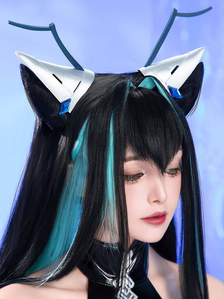 Miccostumes Adult Anime Game Sleeveless Halterneck Bodysuit and Leotard Outfit Cute and Cosplay Black Women's Goddess-Style Set, Moe, Open-Neck,