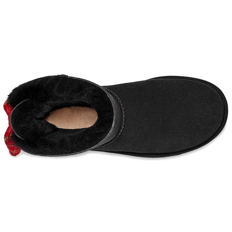 (WMNS) UGG Mini Bailey Bow Плетеная лента 'Черный Красный' Женские 1119115-BLK